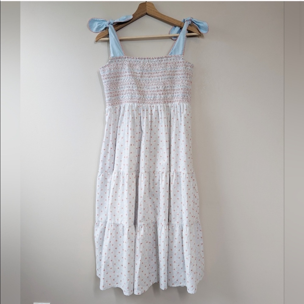 Dondolo Beatrice Floral Tie Shoulder Tiered Dress